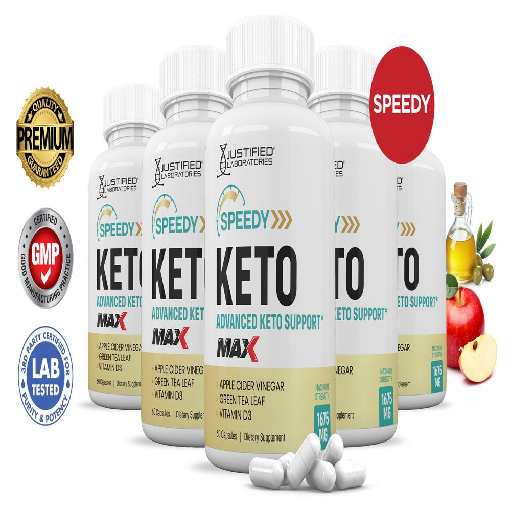 (5 Pack) Speedy Keto ACV MAX Pills 1675Mg Alternative to Gummies Dietary Supplement 300 Capsules