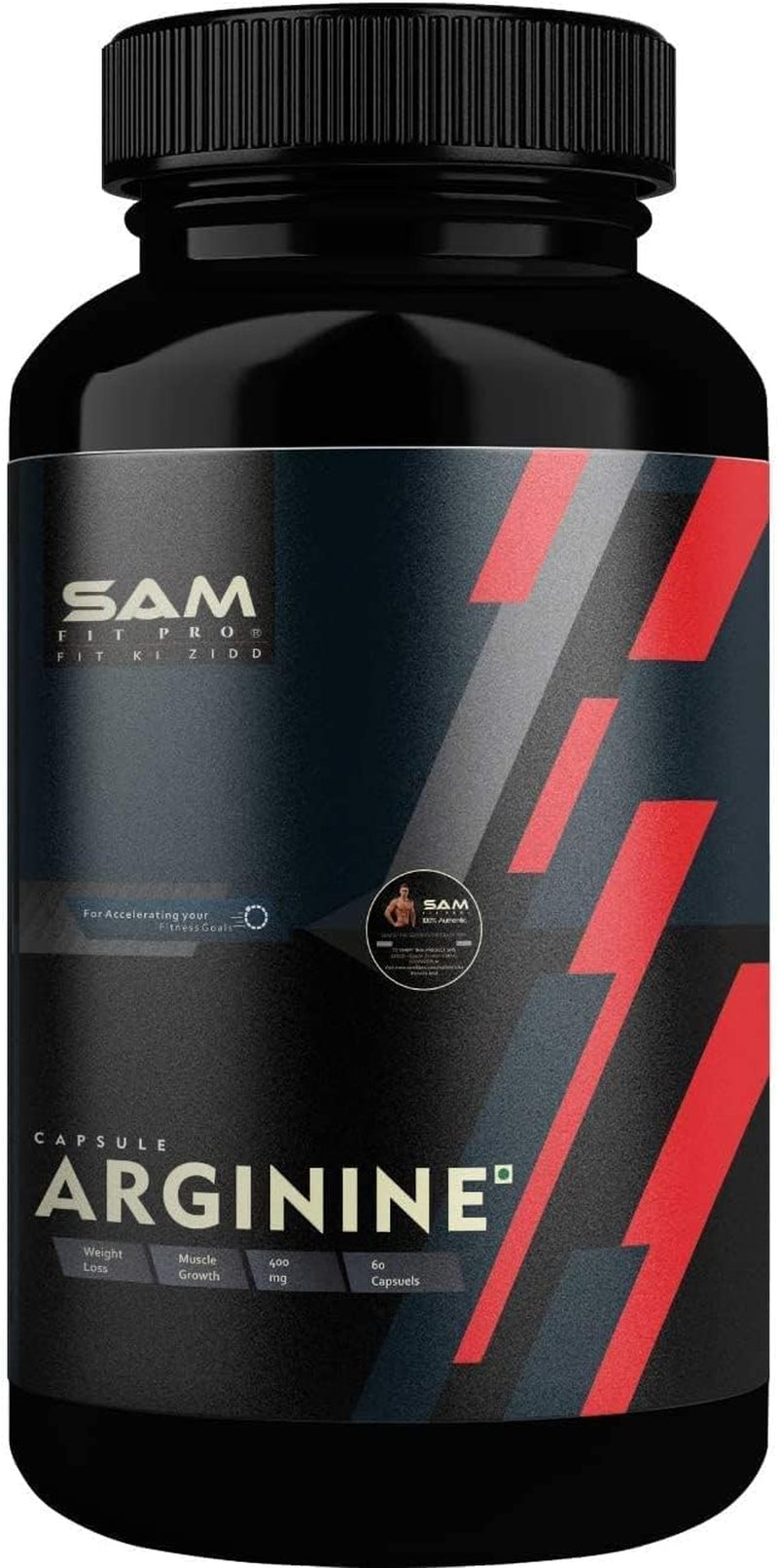 CROW Samfit Pro Arginine Capsule (60 Capsules) - Vasodilator Nitric Oxide for Muscles