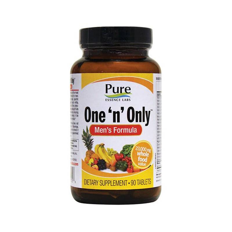 One N Only Multivitamin for Men - One a Day Whole Food Supplement with Superfoods, Minerals, Enzymes, Vitamin D, D3, B12, Biotin by Pure Essence - 90 Tablets