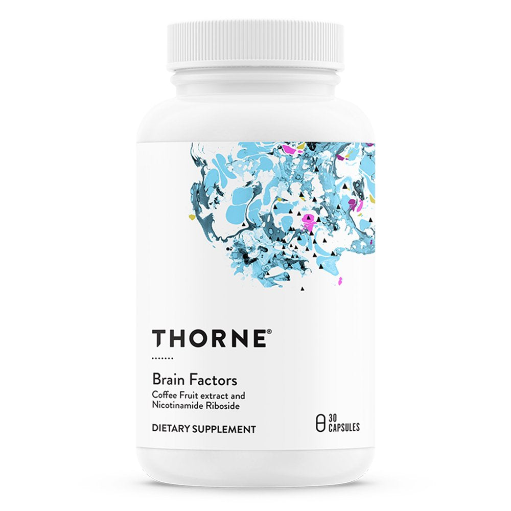 Thorne Brain Factors, Brain Health Supplement with Nicotinamide Riboside, Coffee Fruit Extract, and Betaine Anhydrous, Supports Learning, Memory and Cognition, NSF Certified for Sport, 30 Capsules