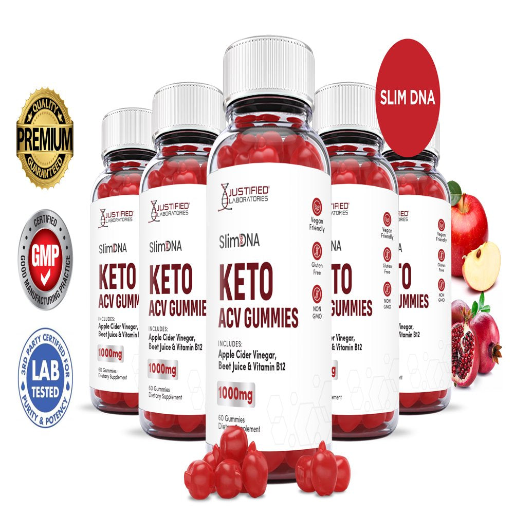 (5 Pack) Slim DNA Keto ACV Gummies 1000MG Dietary Supplement 300 Gummys