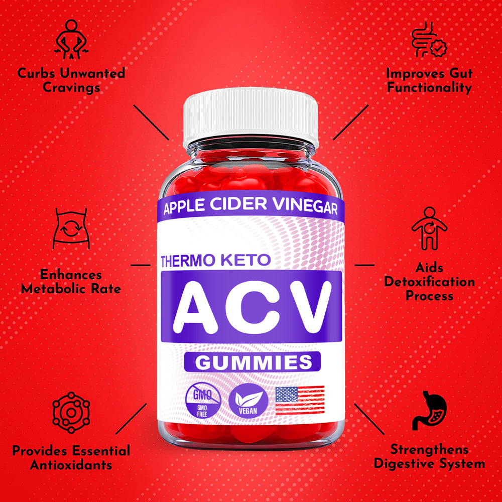 (2 Pack) Thermo Keto ACV Gummies - Supplement for Weight Loss - Energy & Focus Boosting Dietary Supplements for Weight Management & Metabolism - Fat Burn - 120 Gummies