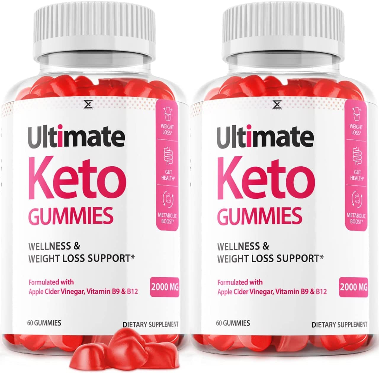 (2 Pack) Ultimate Keto Gummies for Loss Max Potency ACV Ultimate Keto (120 Gummies)