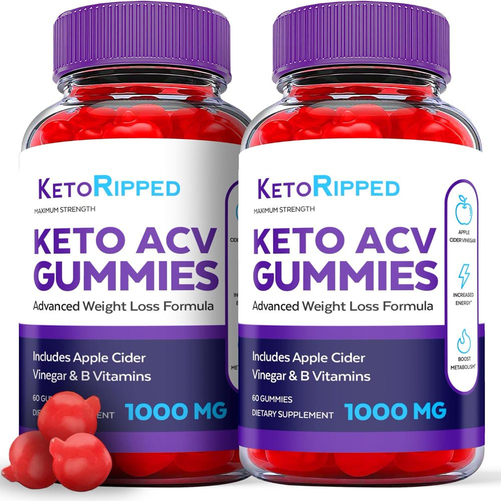 (2 Pack) Keto Ripped Keto ACV Gummies - Apple Cider Vinegar Supplement for Weight Loss - Energy & Focus Boosting Dietary Supplements for Weight Management & Metabolism - Fat Burn - 120 Gummies