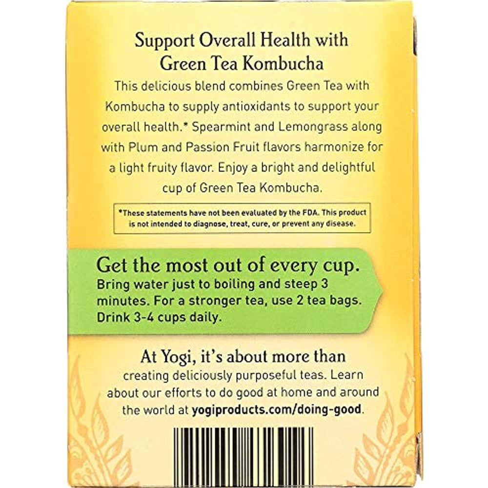 Yogi Tea, Green Tea Kombucha, 16 Tea Bags, 1.12 Oz (32 G)