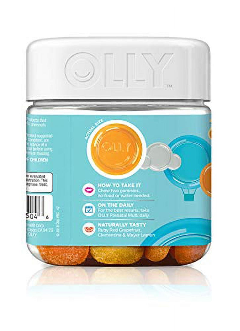 OLLY the Essential Prenatal Gummy Multivitamin, 60Ct, Sweet Citrus,