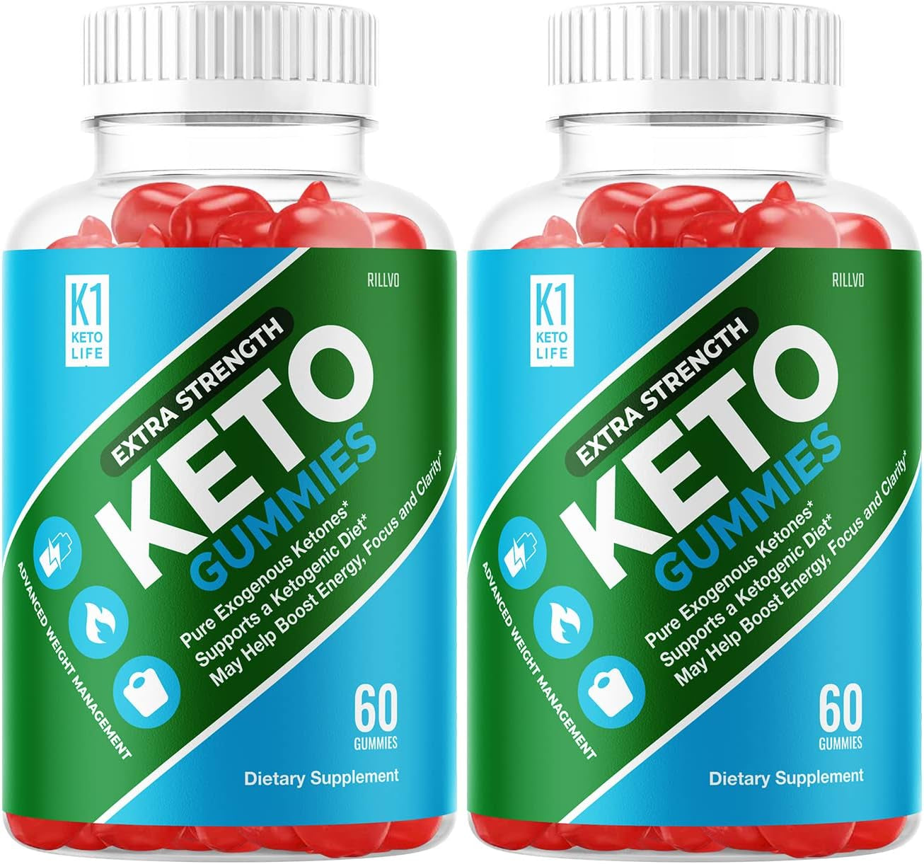 (2 Pack) K1 Keto Life Gummies K1 Keto ACV Gummies Advanced Formula (120 Gummies)