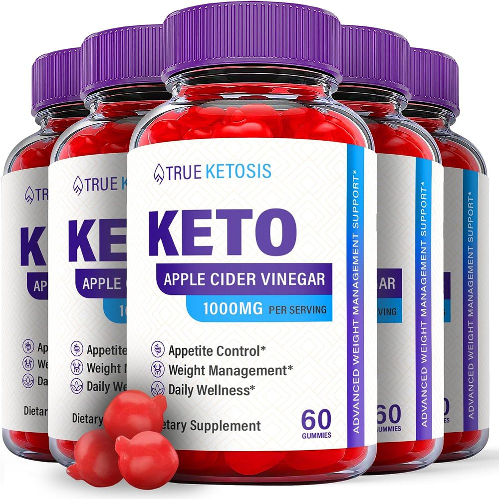 (5 Pack) True Ketosis Keto ACV Gummies -Apple Cider Vinegar Supplement for Weight Loss - Energy & Focus Boosting Dietary Supplements for Weight Management & Metabolism - Fat Burn - 300 Gummies