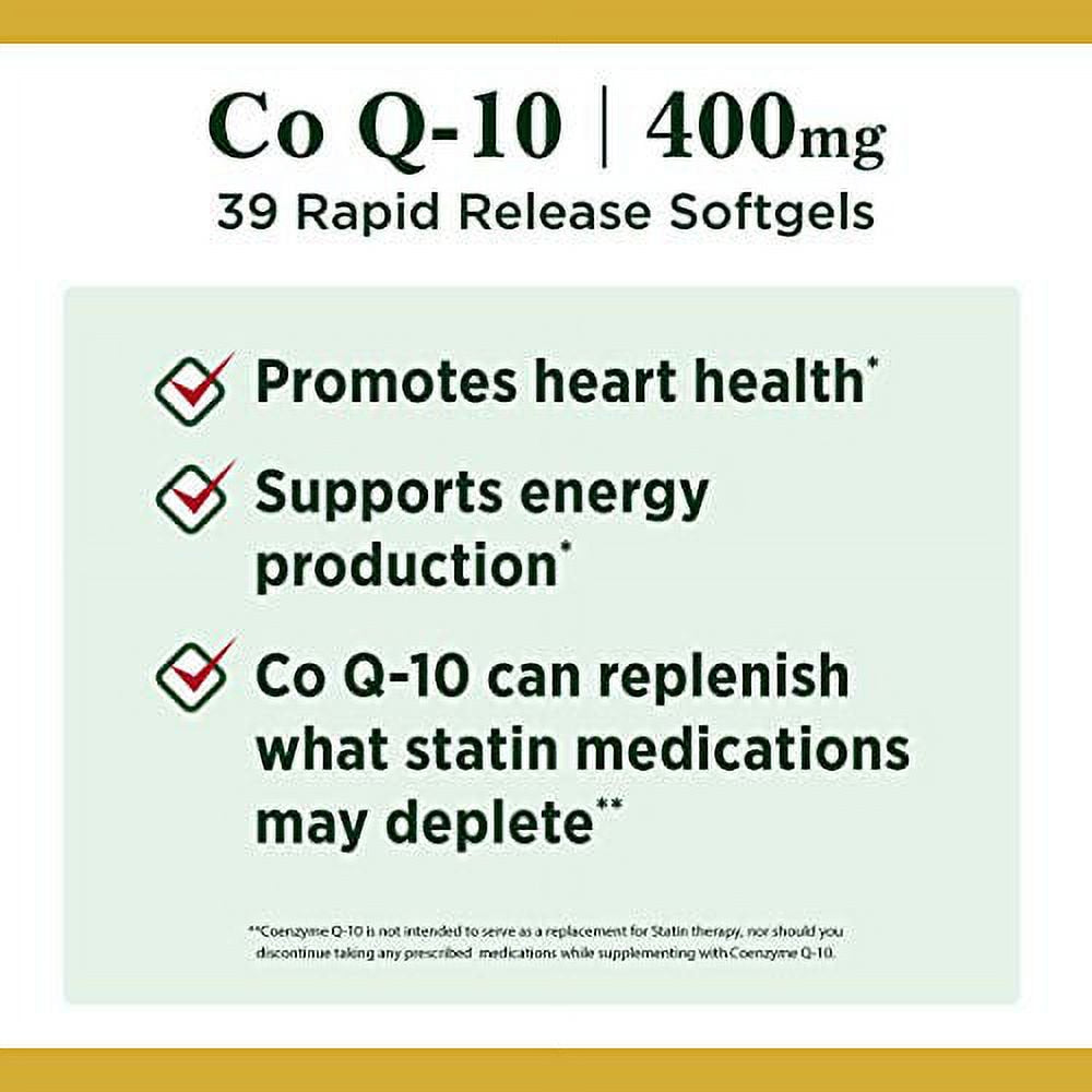 Coq10 by Nature'S Bounty, Dietary Supplement, Supports Heart Health, 400Mg, 39 Softgels