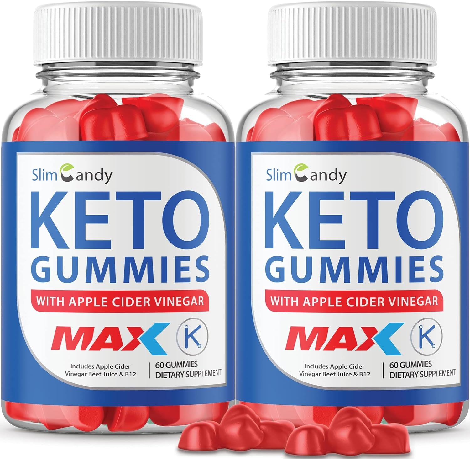 (2 Pack) Slim Candy Keto ACV Gummies, Max Strength Keto Gummies Slim Candy ACV Gummies with Apple Cider Vinegar, Slimcandy Advanced Gummy (120 Gummies)