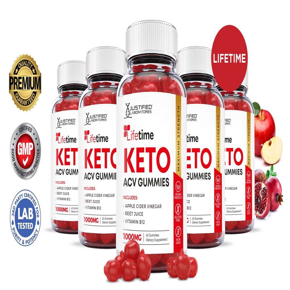 (5 Pack) Lifetime Keto ACV Gummies 1000MG Dietary Supplement 300 Gummys