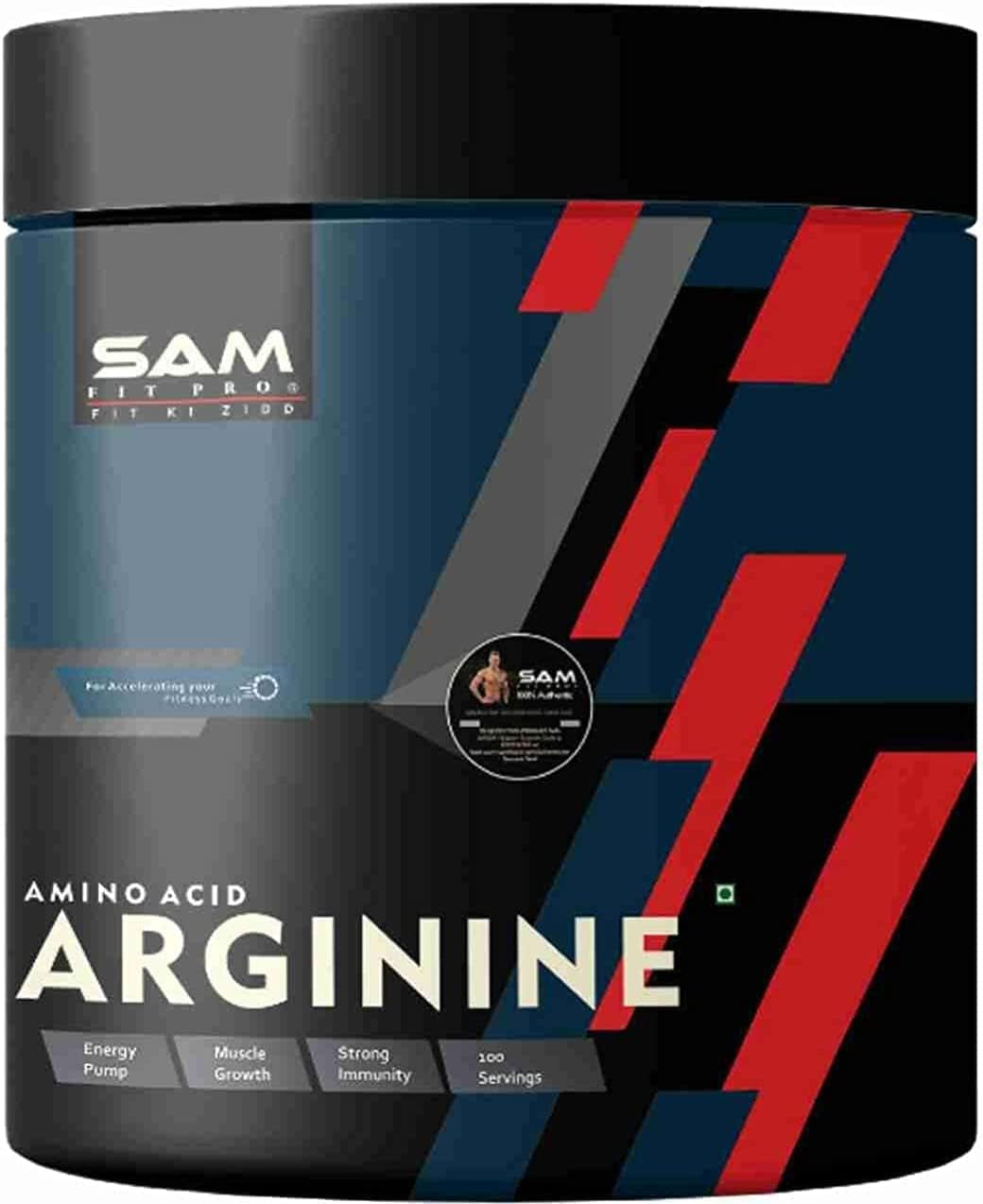 TARIN Samfit Pro Pure 100% L-Arginine - Unflavoured,250G | Nitric Oxide Muscle Gains