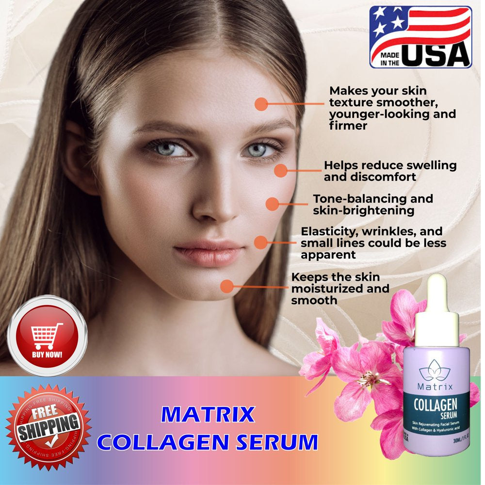 Matrix Collagen Serum for All Skin Types, Anti-Aging, Bright, Smooth, Hydrates