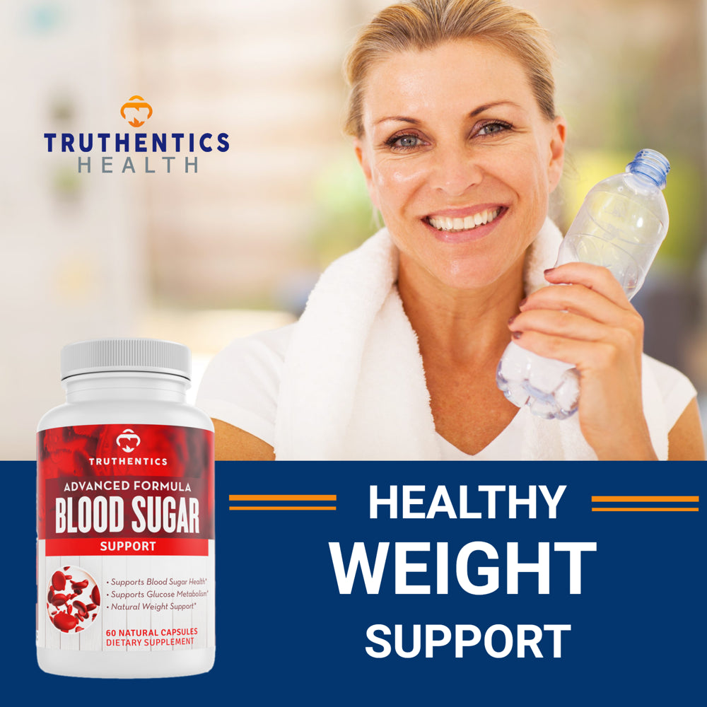 Truthentics Blood Sugar Support Formula (2 Pack) - Supports Healthy Blood Sugar Levels, Glucose Metabolism - Healthy Heart Supplement - 120 Capsules