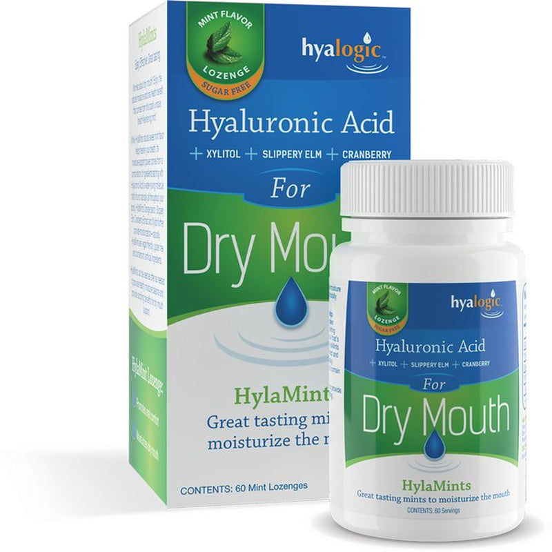 Hyalogic - Hyaluronic Acid for Dry Mouth Mint Flavor - 60 Lozenges