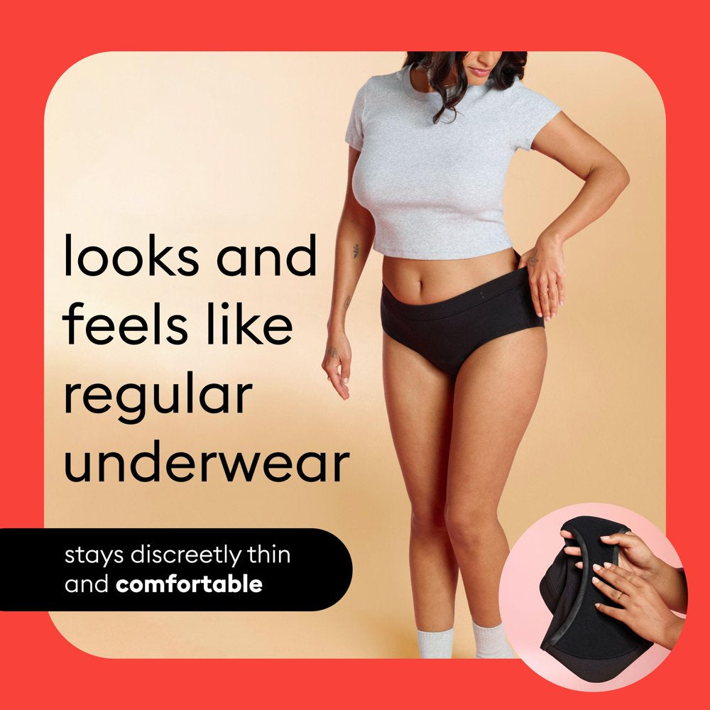 Thinx for All™ Women'S Briefs Period Underwear, Moderate Absorbency, Black