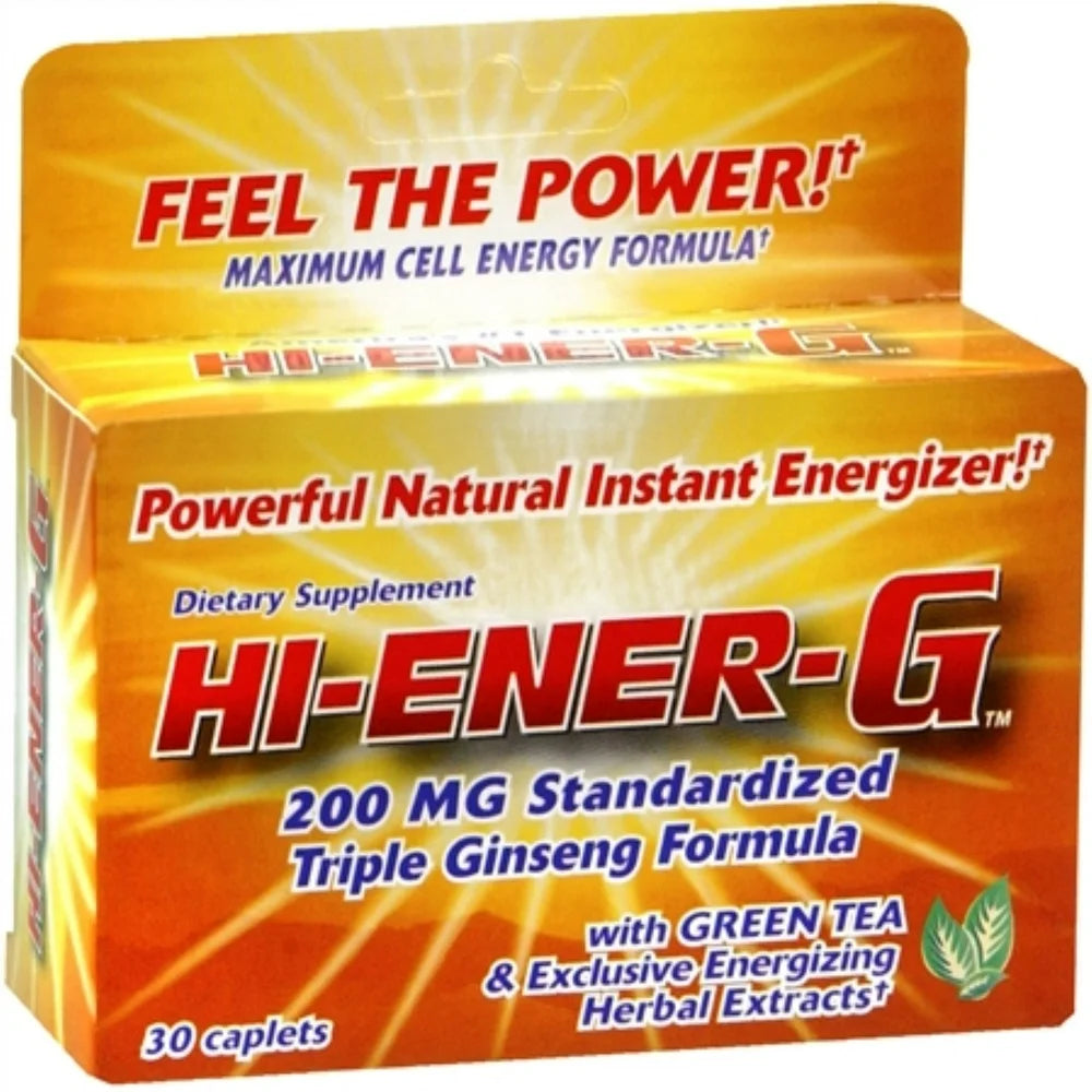 Hi-Ener-G Triple Ginseng Formula Caplets 30 Ea (Pack of 2)