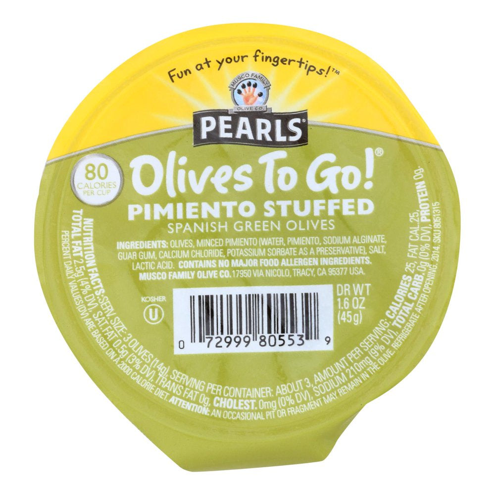 Pearls - Olives Togo Pimiento Stfd - Case of 12-1.6 OZ