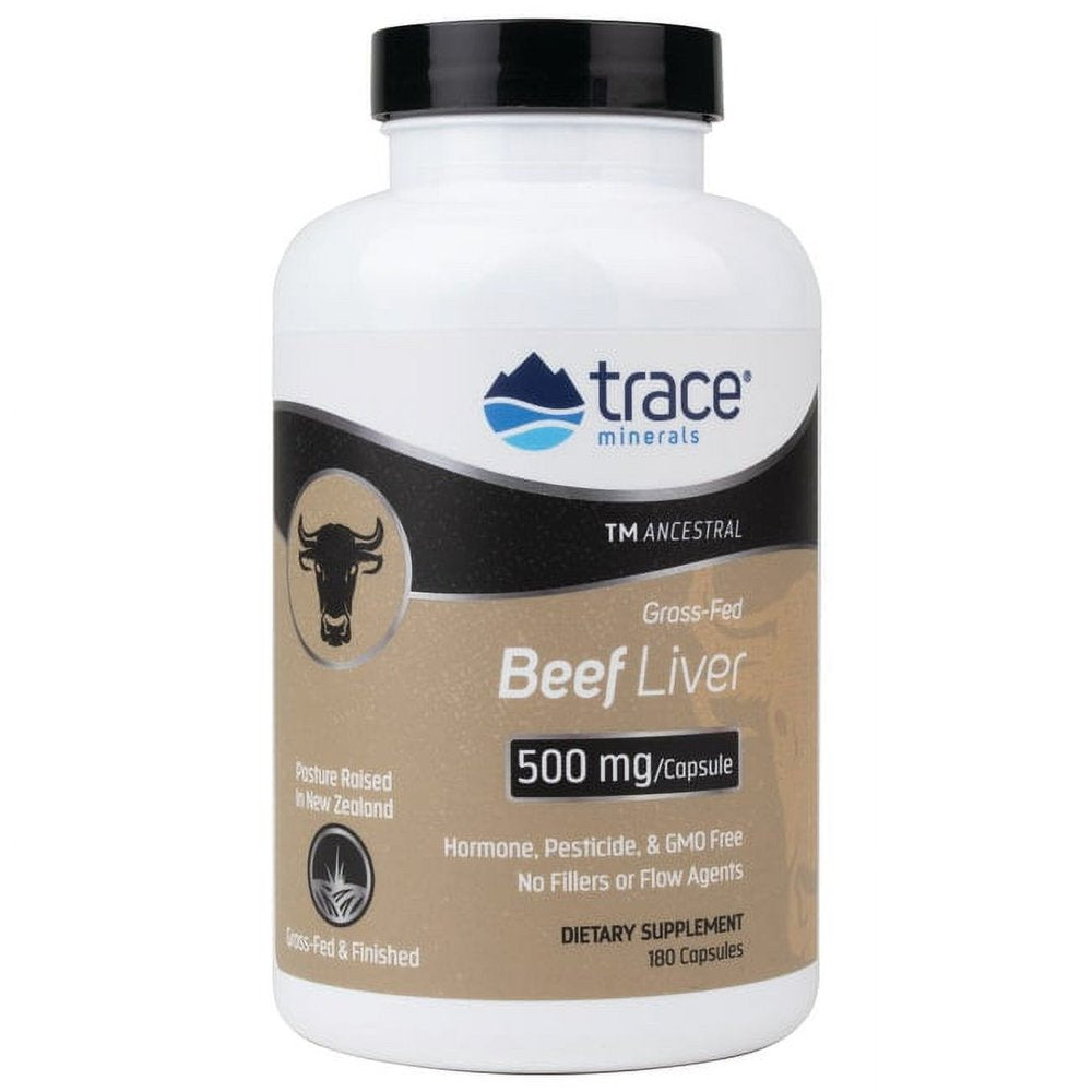 Trace Minerals Grass-Fed Beef Liver 500 Mg 180 Caps