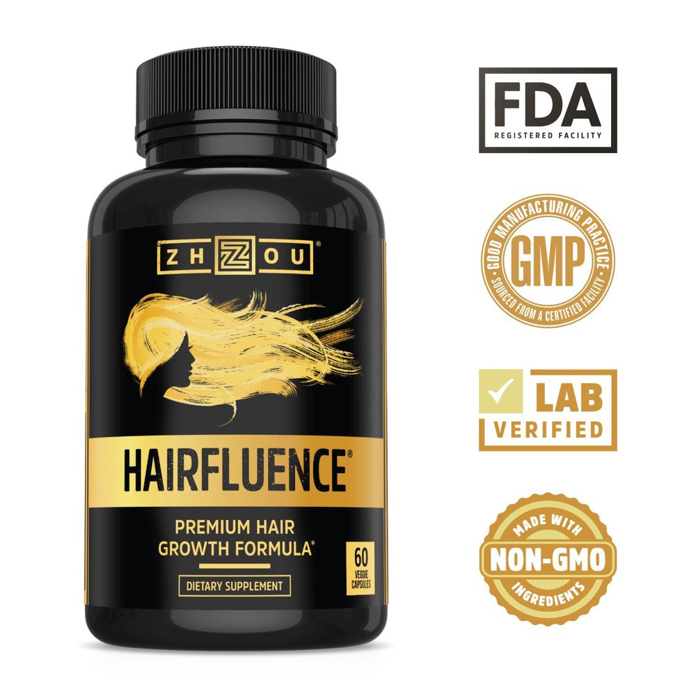 HAIRFLUENCE - Hair Growth Formula for Longer, Stronger, Healthier Hair - Scientifically Formulated with Biotin, Keratin, Bamboo & More! - for All Hair Types - Veggie Capsules