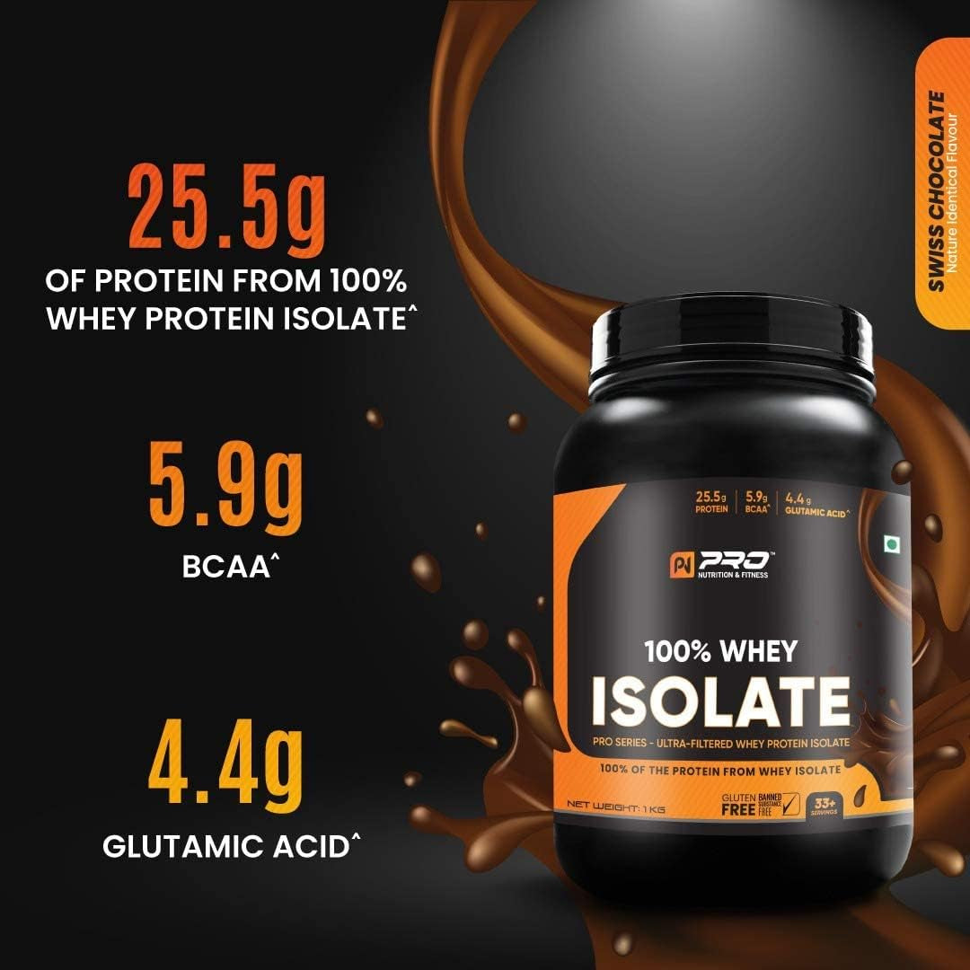 Admart (USA Whey Isolate Protein Powder 1Kg, 80% Concentrate Whey,33 Servings, 25.5 Gm Protein, 5.9 GMS BCAA and 4.4 GMS Glutamine per Serving - 33+ Servings Chocolate Flavor