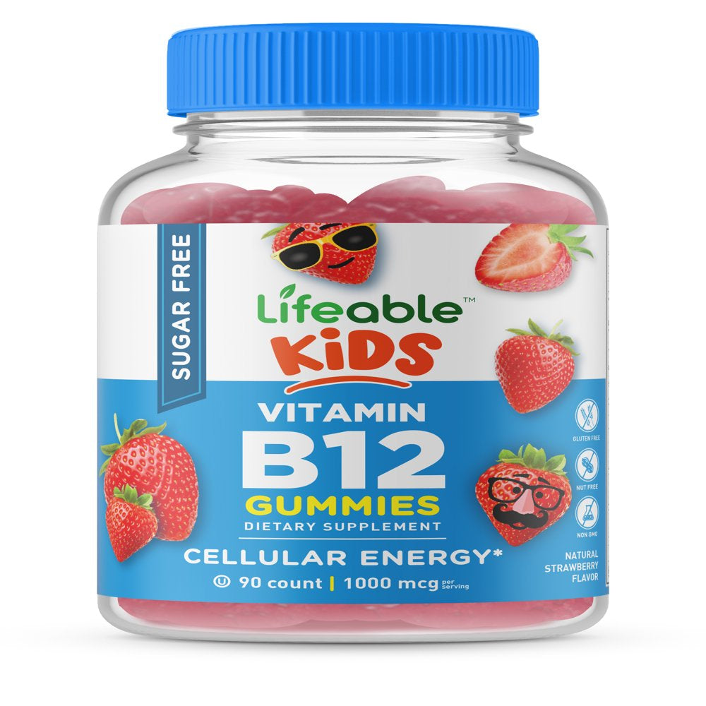 Lifeable Sugar Free B12 for Kids, 1000 Mcg, 90 Gummies