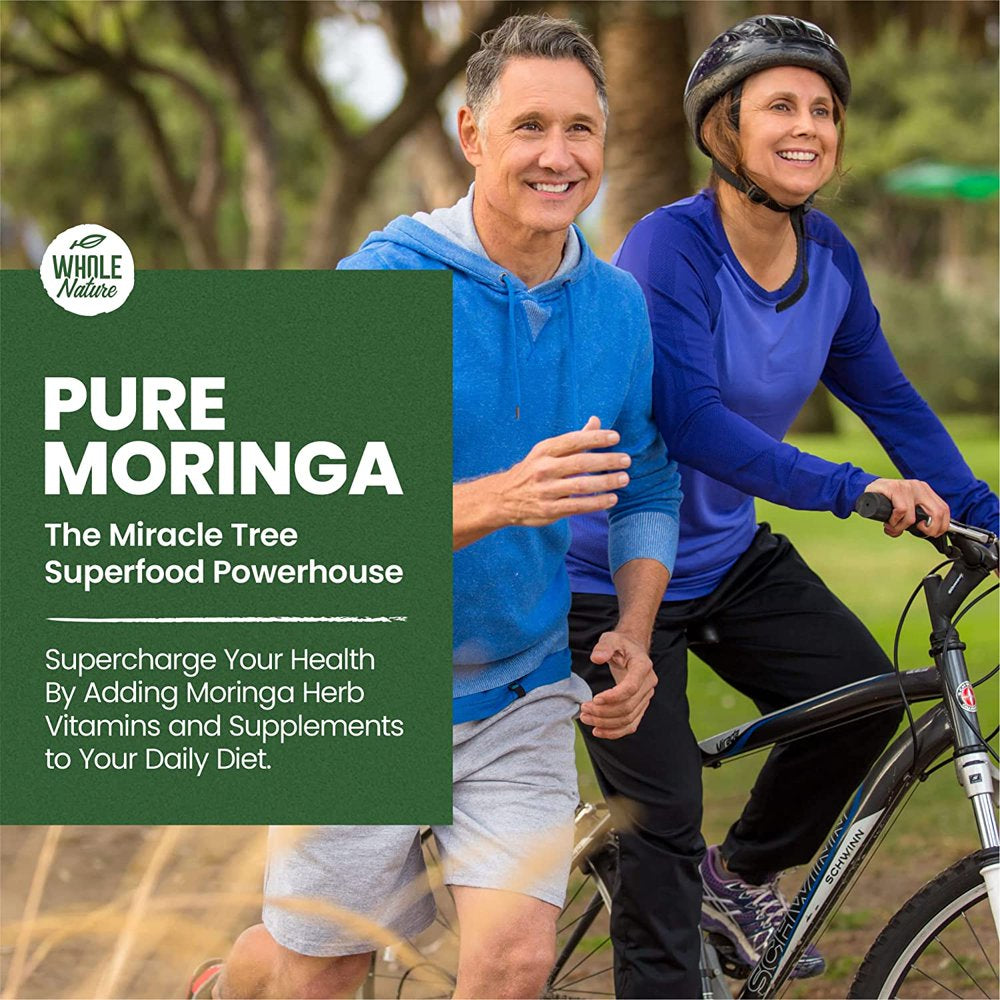 Moringa Capsules, 800Mg Organic Moringa Oleifera Leaves Powder Superfood Greens. Whole Nature'S Pure Moringa Pills Is a Vegan, Non-Gmo Energy Booster and Immune Support Supplement