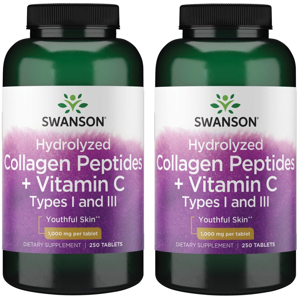 Swanson Hydrolyzed Collagen Peptides + Vitamin C Types I and Iii 2 Pack