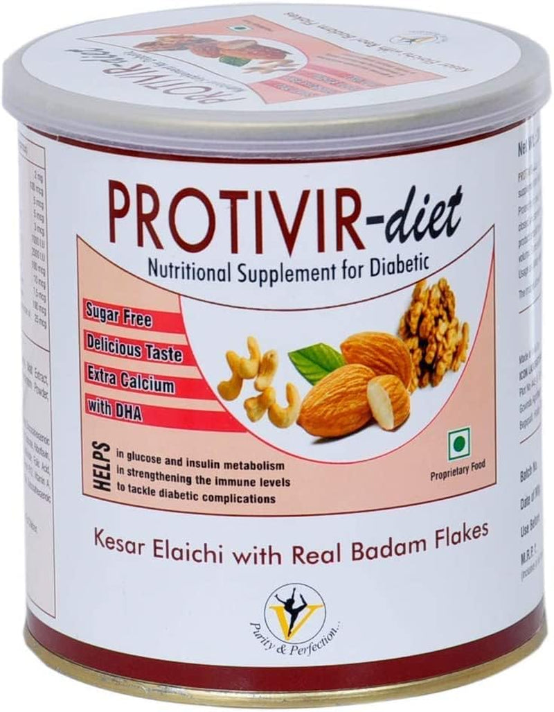 TARIN Virgo Healthcare PROTIVIR Diet - Diabetic & Pre-Diabetic Care Sugarfree Protein Powder with 40% Whey Protein (200 Gm)