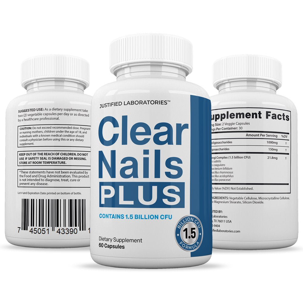 (5 Pack) Clear Nails 1.5 Billion CFU Probiotic Nail Support 300 Capsules