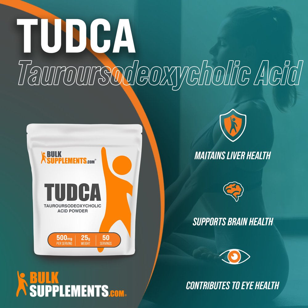 Bulksupplements.Com TUDCA Powder, 500Mg - Brain, Vision, & Liver Support Supplement (25G - 50 Serv)