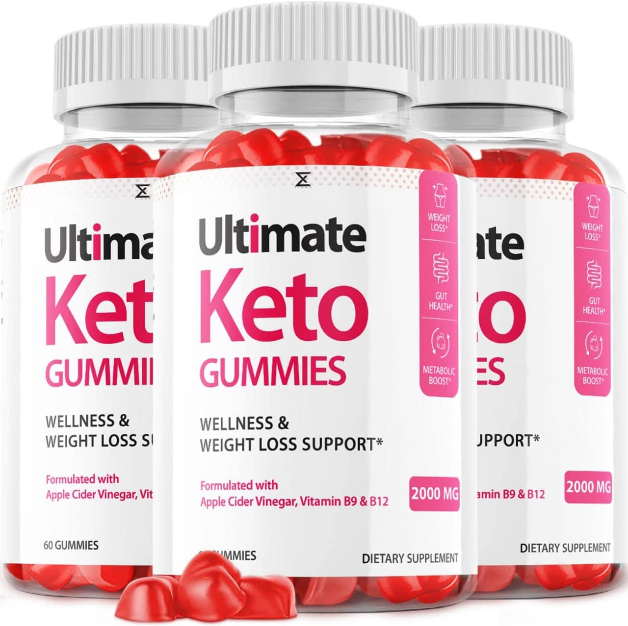 (3 Pack) Ultimate Keto Gummies for Loss Max Potency ACV Ultimate Keto (180 Gummies)