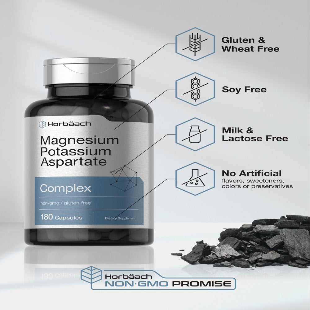 Magnesium Potassium Aspartate Complex | 180 Capsules | by Horbaach