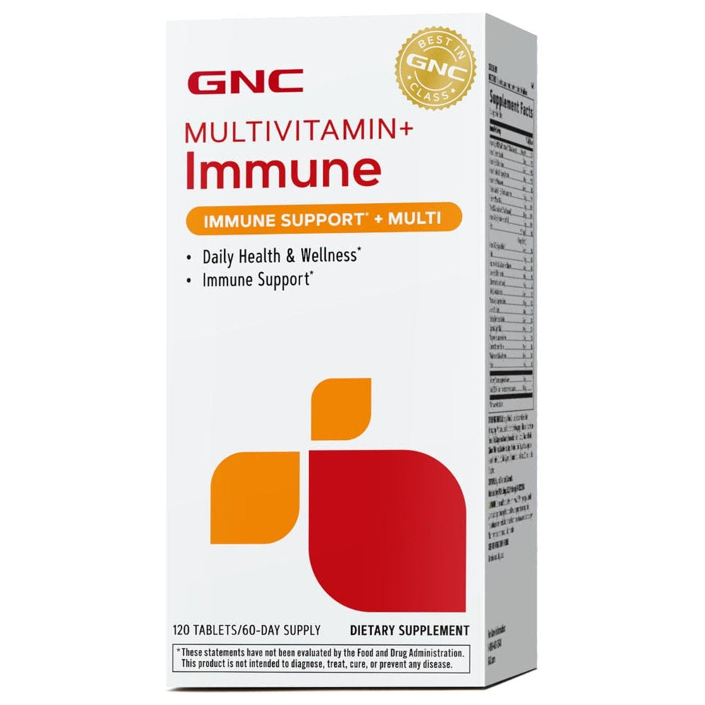GNC Multivitamin + Immune Formula, 120 Tablets, Complete Multivitamin and Multimineral with Enhanced Support for Immunity