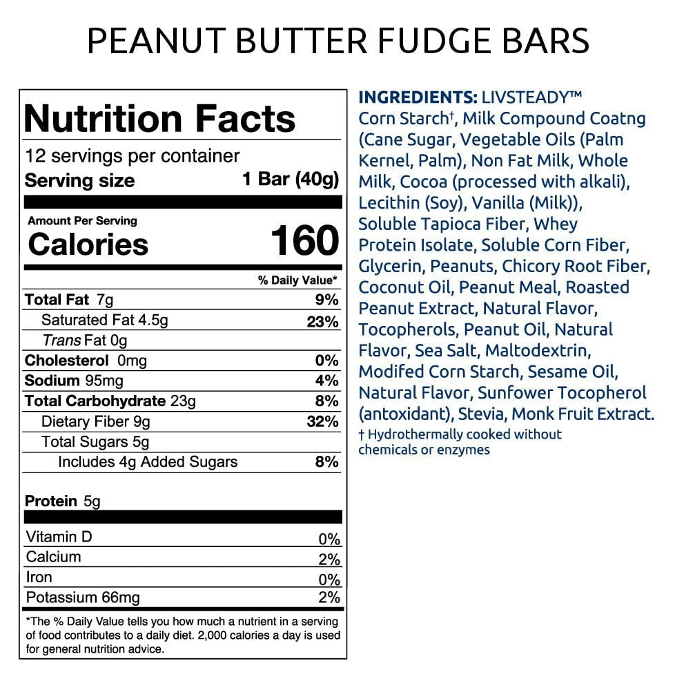 UCAN Energy Snack Bars, Peanut Butter Fudge, All Natural, Low Sugar, Non-Gmo, Gluten-Free, Keto-Friendly (12 Pack, 1.4 Ounces)