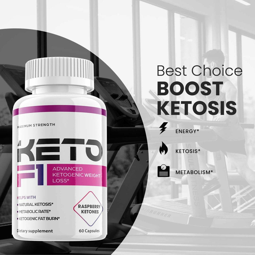 (1 Pack) Keto F1 - Supplement for Weight Loss - Energy & Focus Boosting Dietary Supplements for Weight Management & Metabolism - Advanced Fat Burn Raspberry Ketones Pills - 60 Capsules