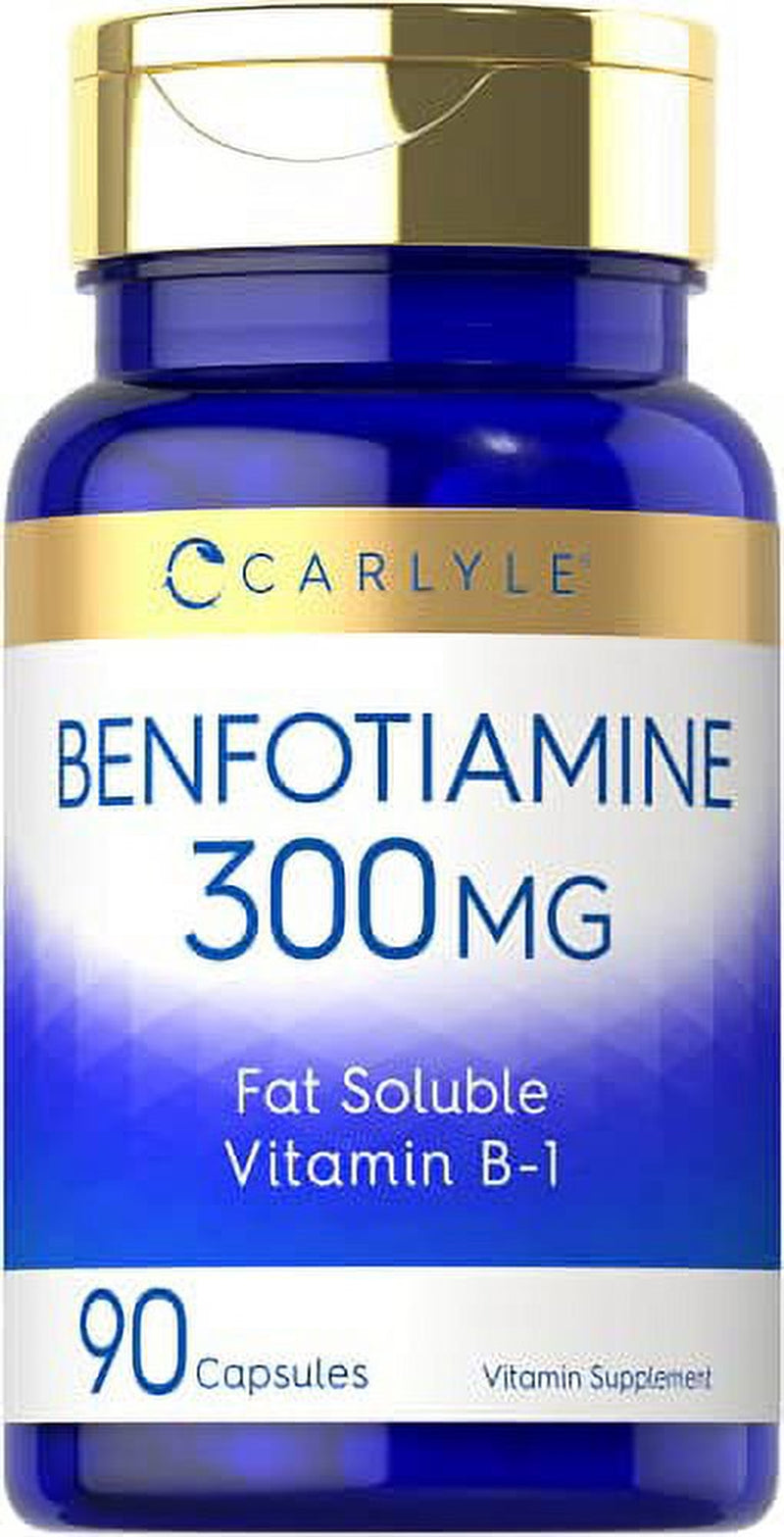 Benfotiamine 300Mg | 90 Capsules | Fat Soluble Vitamin B-1 | Non-Gmo, Gluten Free | by Carlyle