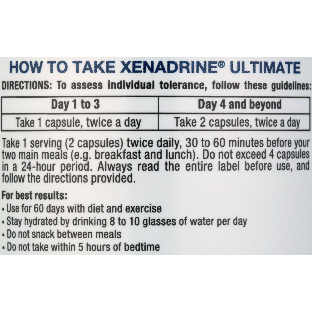 Xenadrine Ultimate Weight Loss Supplements, Increased Metabolism & Energy 120 Pills