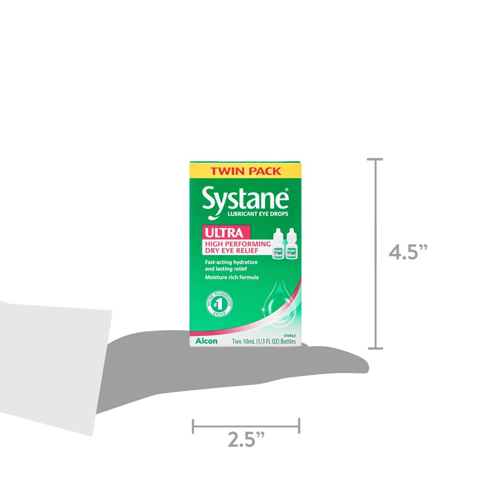 Systane Ultra Dry Eye Care Symptom Relief Eye Drops, Twin Pack