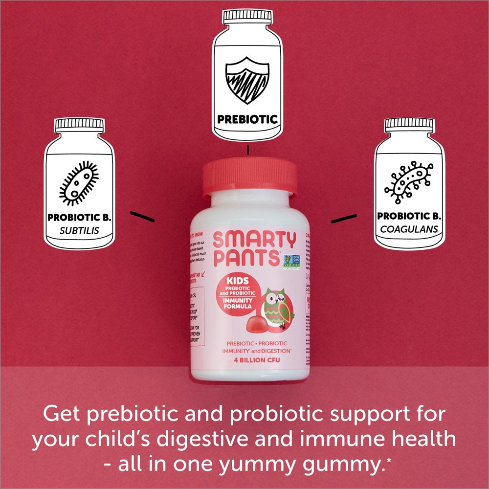 Smartypants Kids Prebiotic & Probiotic Immunity & Digestive Health Gummy Vitamins - Strawberry Crã¨Me - 60Ct