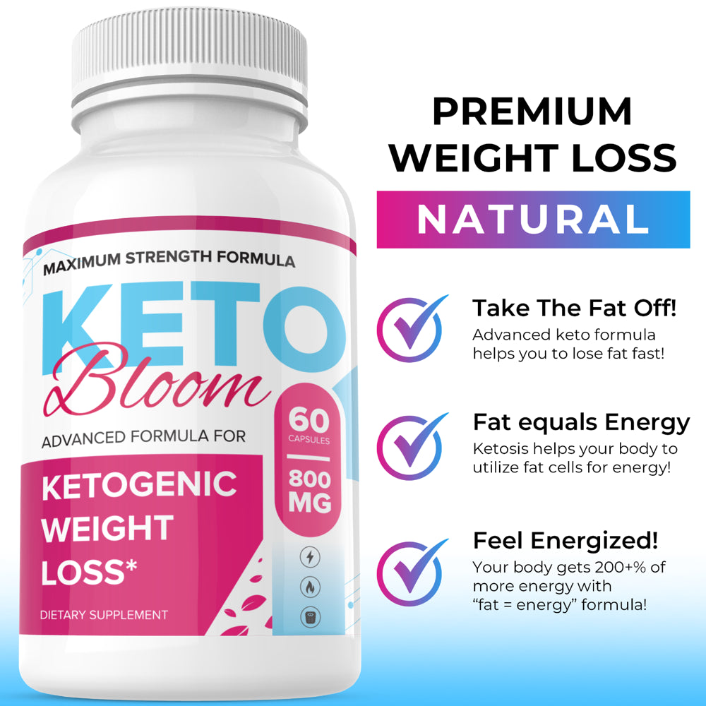 Keto Bloom Diet Pills BHB Advanced Weight Loss Instant Keto Fast Boost Burn Max 60 Capsules