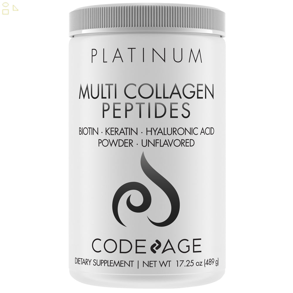 Codeage Platinum Multi Collagen Peptides Powder, 45 Servings | Biotin and Keratin