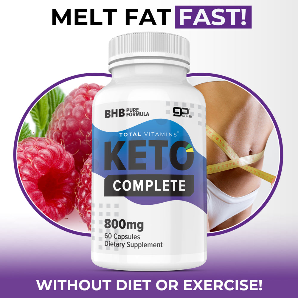 Keto Complete Diet Pills 800Mg BHB Exogenous Ketones 360 Fat Burner Weight Loss - 60 Capsules