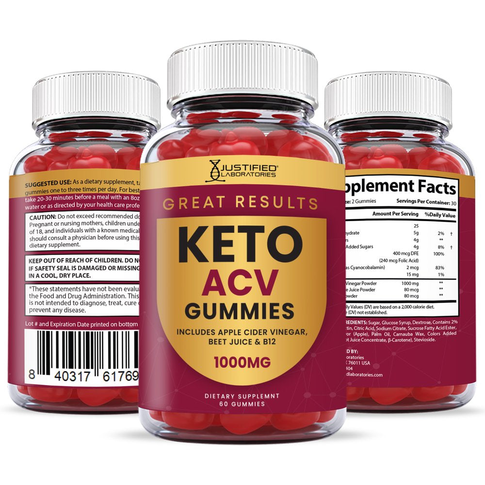 (5 Pack) Great Results Keto ACV Gummies 1000MG Dietary Supplement 300 Gummys