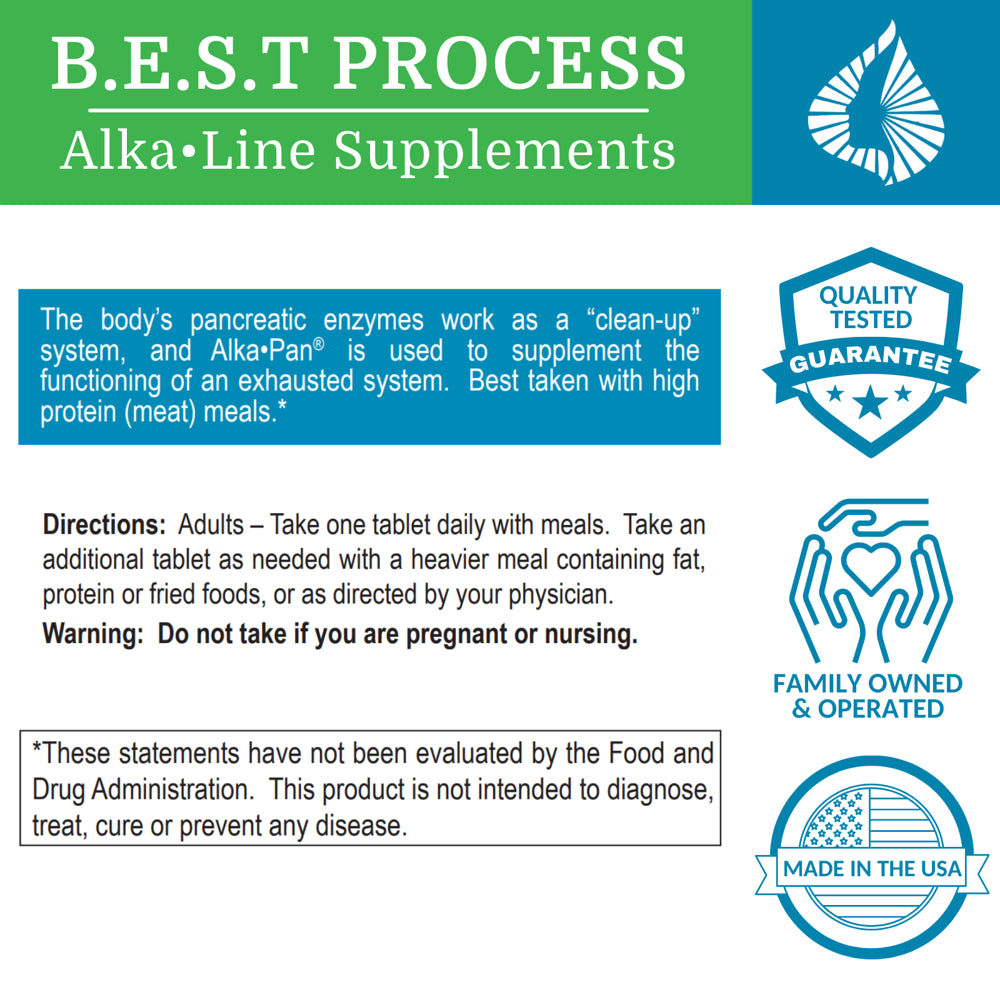 Alka•Pan — Morter Healthsystem Best Process Alkaline — Natural Digestive Support Supplement — Pancreatic Enzymes with Superfoods, Antioxidants, Herbs & Extracts for Indigestion, Gas & Bloating