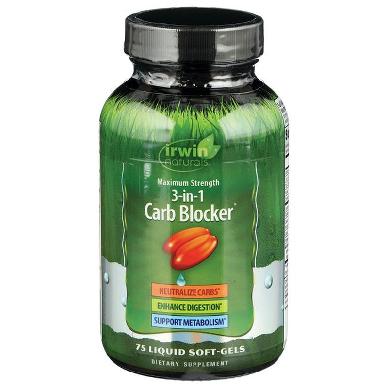 3-In-1 Carb Blocker Maximum Strength (75 Liquid Soft-Gels)