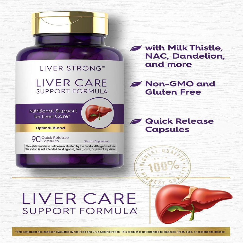 Liver Support Supplement | 90 Capsules | Powerful Complex | Liver Care Formula | Non-Gmo, Gluten Fee | by Carlyle