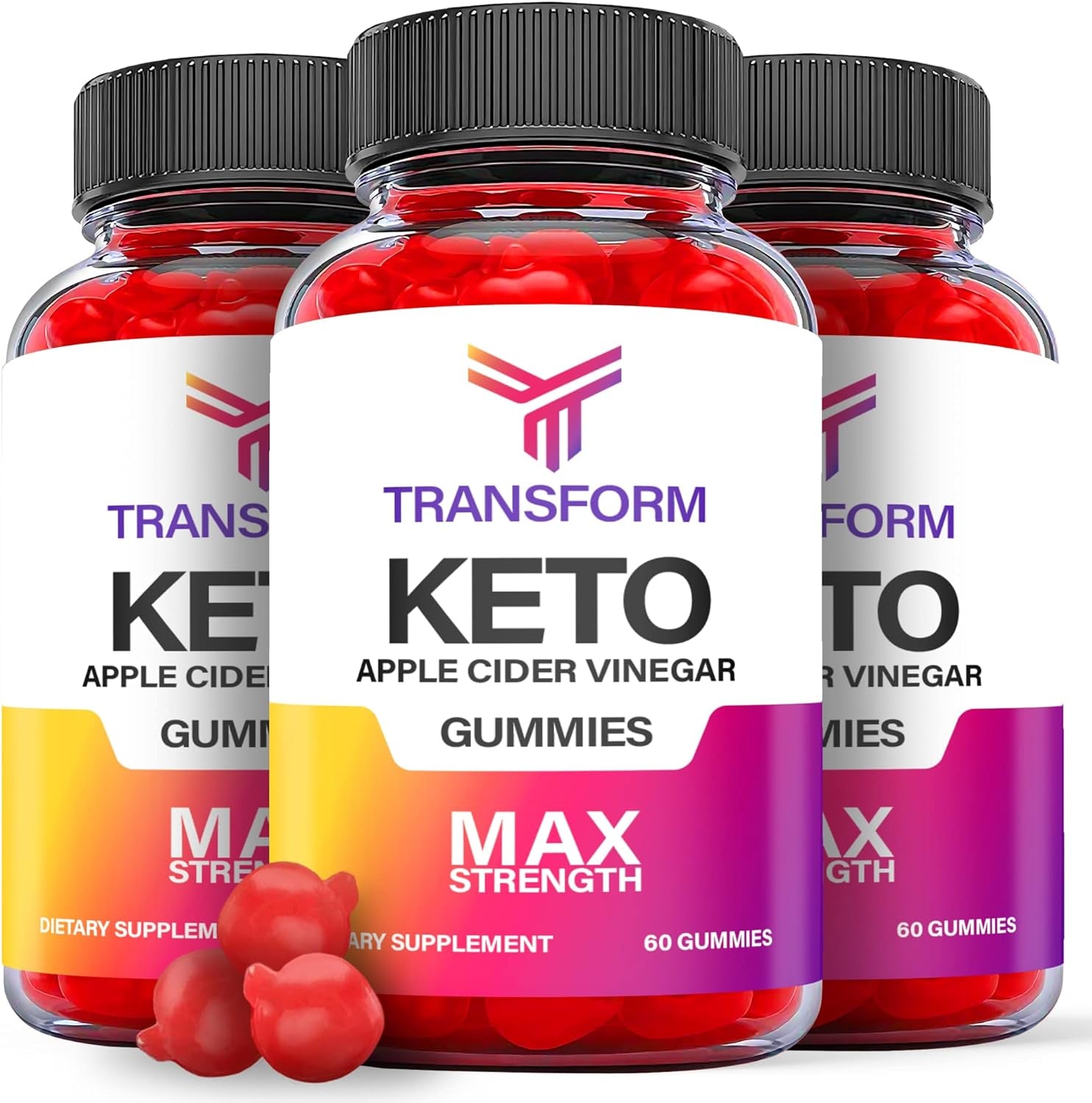 Transform Keto Gummies - Vegan, Non GMO - Transform ACV Keto Gummies with Apple Cider Vinegar, Transform Keto Gummies with ACV for Ketosis, Advanced Formula Ketogenic (3 Pack)