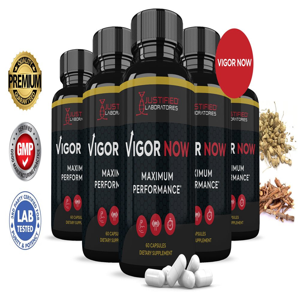 (5 Pack) Vigor Now Men’S Health Supplement 1484Mg 300 Capsules