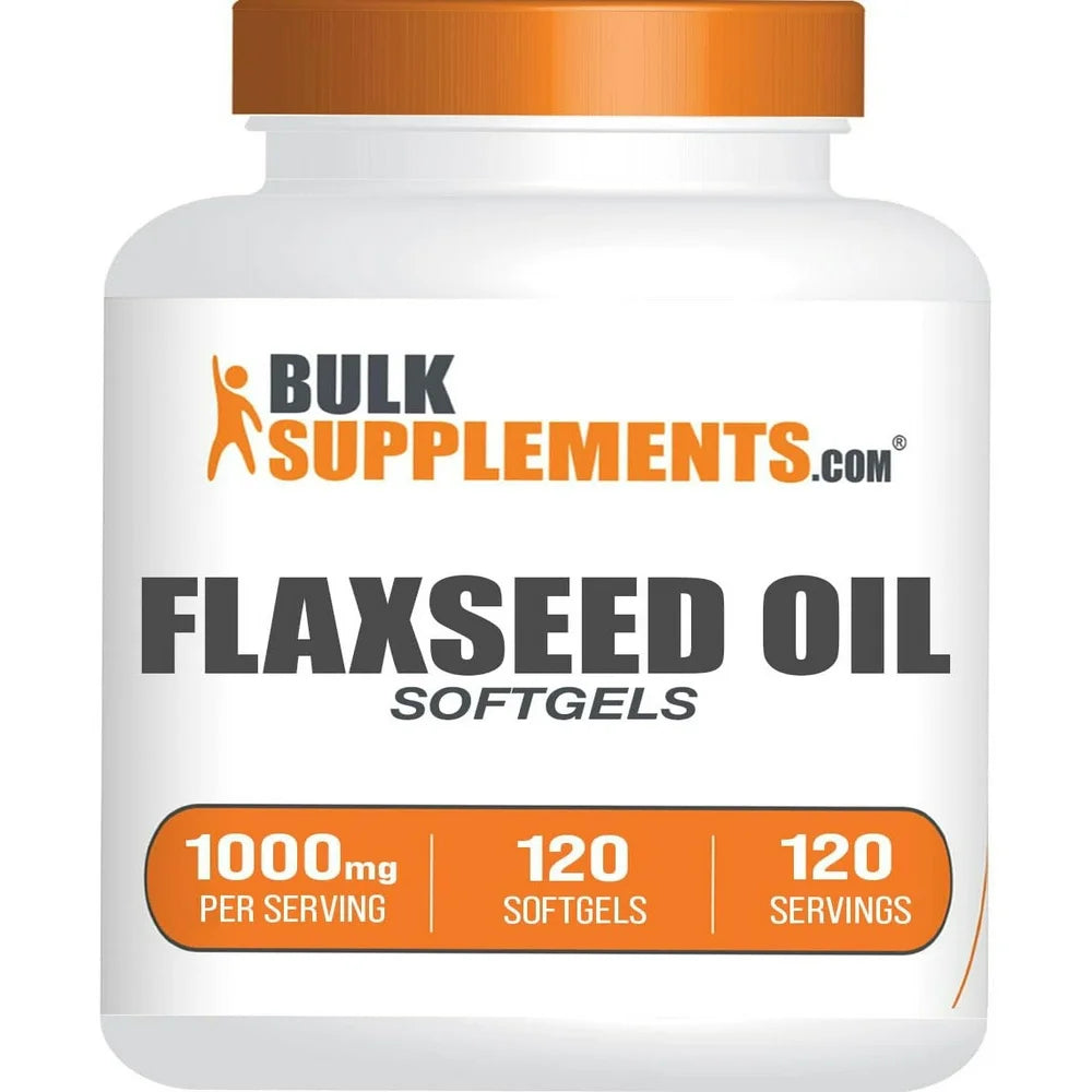 Bulksupplements.Com Flaxseed Oil Softgels, 1000Mg - Heart Health Supplements (120 Softgels - 120 Servings)